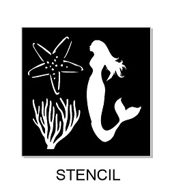 Mermaid,Starfish,coral,stencil.Sunflower stencil,multi size